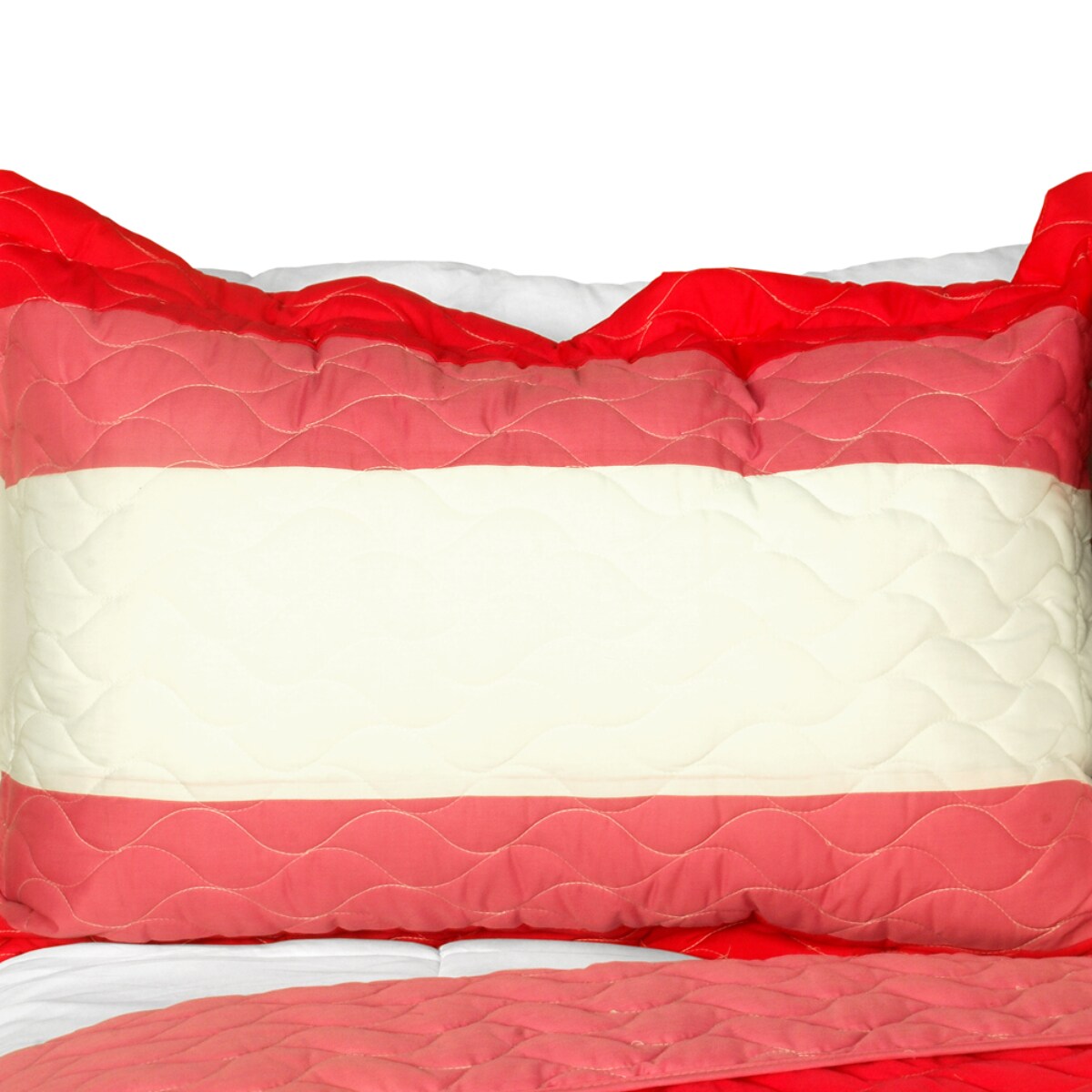 Soft Love Handmade Quilt Set with 2 Shams, Re-Washed Pink 3-Piece