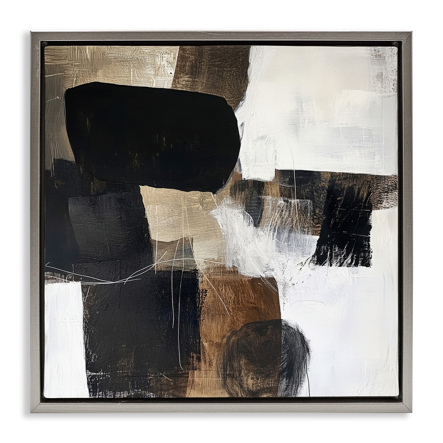 Stupell Industries Earthly Hues Abstract Design Floating Frame, design by Petal Prints Design
