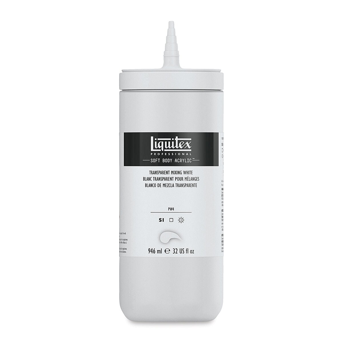 Liquitex Soft Body Artist Acrylics - Transparent Mixing White, 946 ml