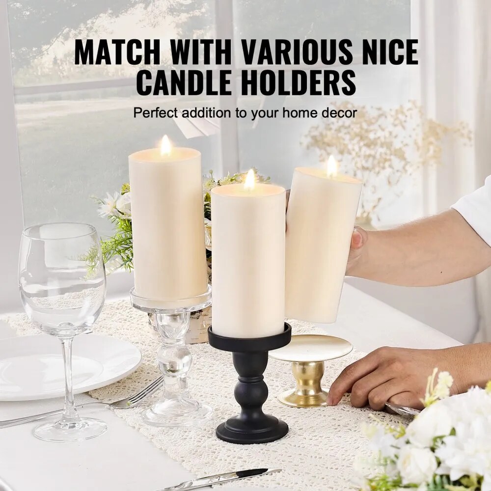Pack of 3 White Pillar Candles 3 x 6 in Unscented Smokeless 65-Hour Long Burning Palm Wax