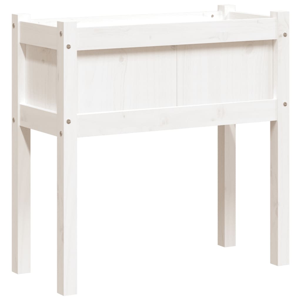 vidaXL Garden Planter with Legs White 27.6&#x22;x12.2&#x22;x27.6&#x22; Solid Wood Pine
