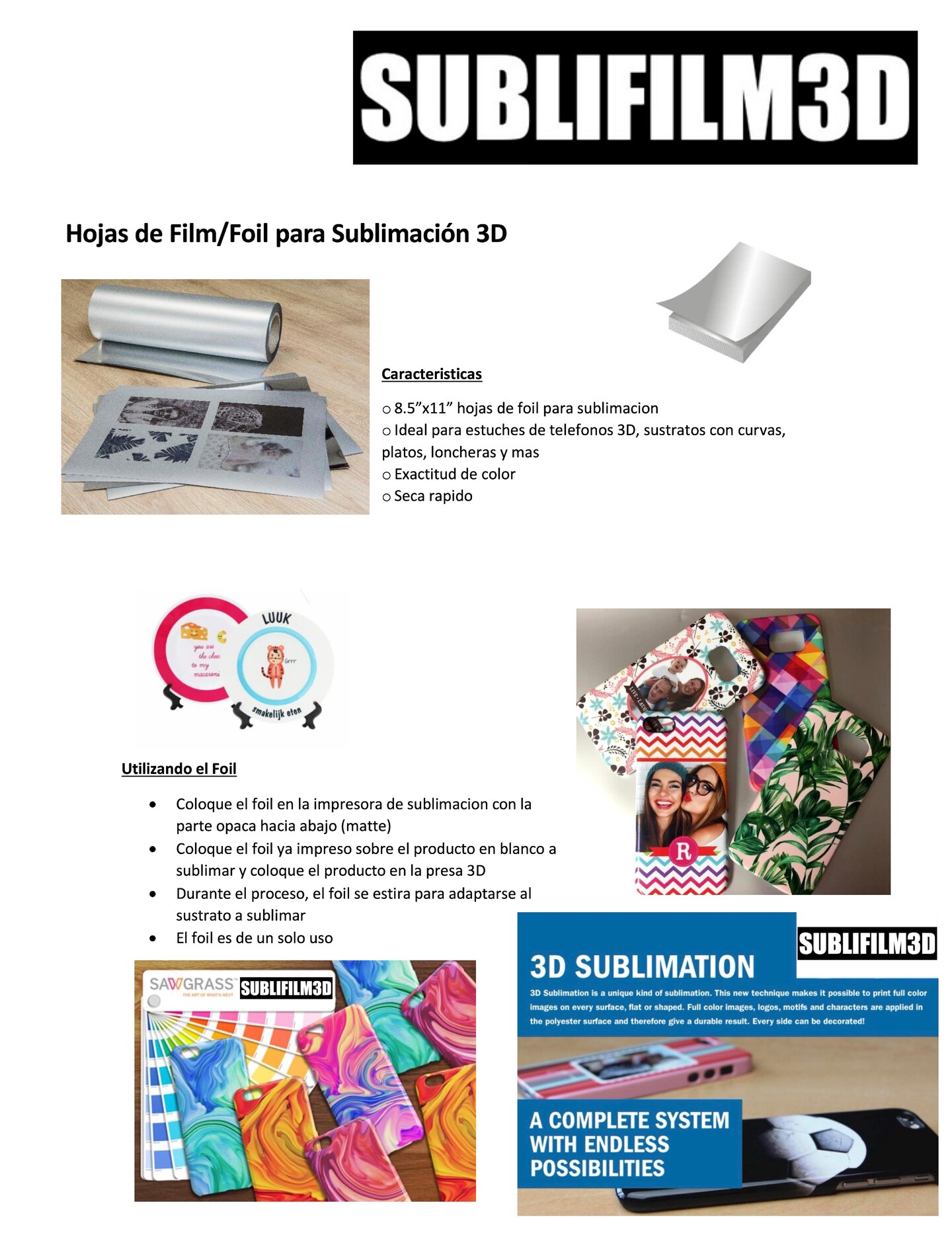 3D Sublimation Heat Transfer Film Sheets 8.5x11 for Vacuum heat Press Machine