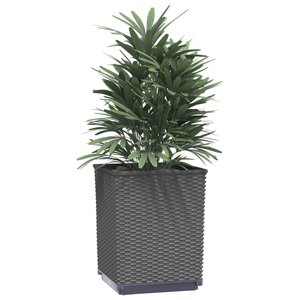 vidaXL Planters 4 pcs Black 11.8&#x22;x11.8&#x22;x14.6&#x22; Polypropylene