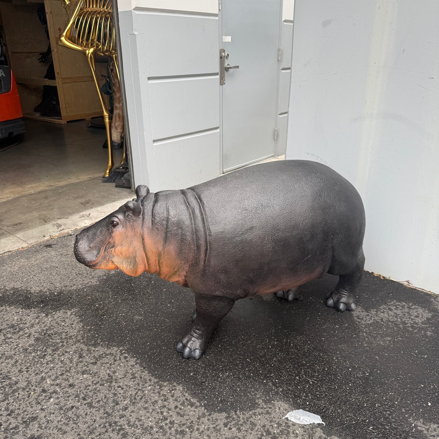 Baby Hippo Life Size Statue