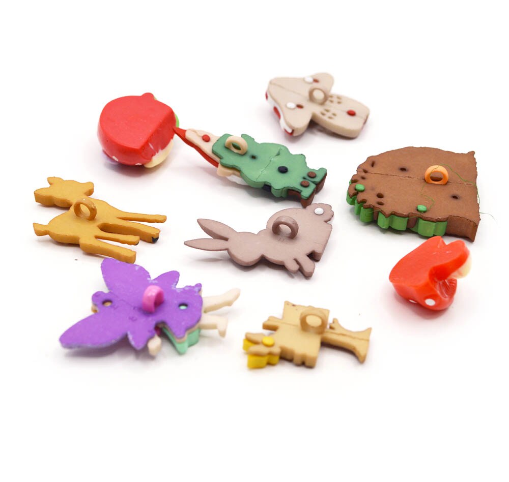 Enchanted Garden Craft Embellishments Fairy & Gnome Buttons 24pcs