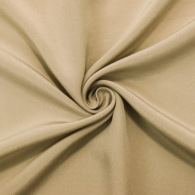 Taupe Beige Famous Designer Silk Crepe De Chine Woven Fabric By the Yard