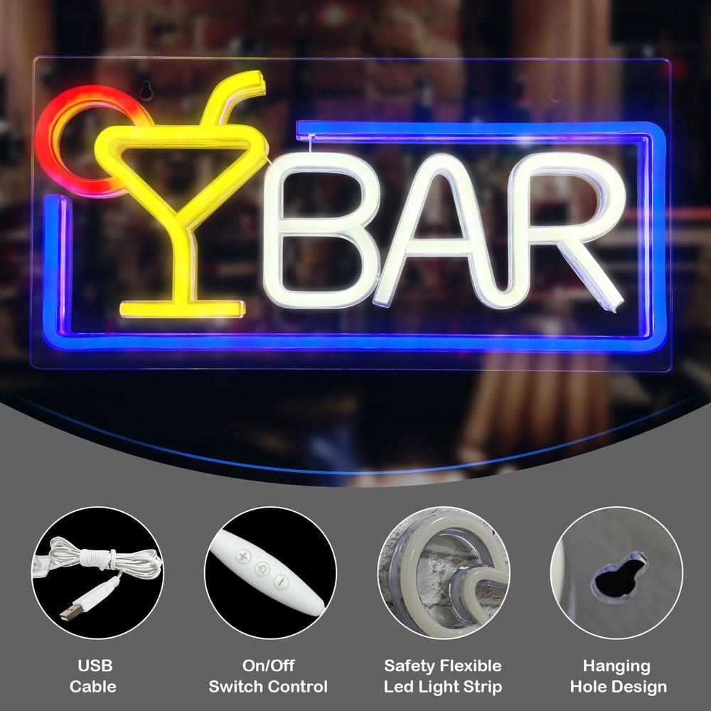 Edge Collections - LED Neon Bar Sign for Vibrant Home and Party Decor - 1 piece