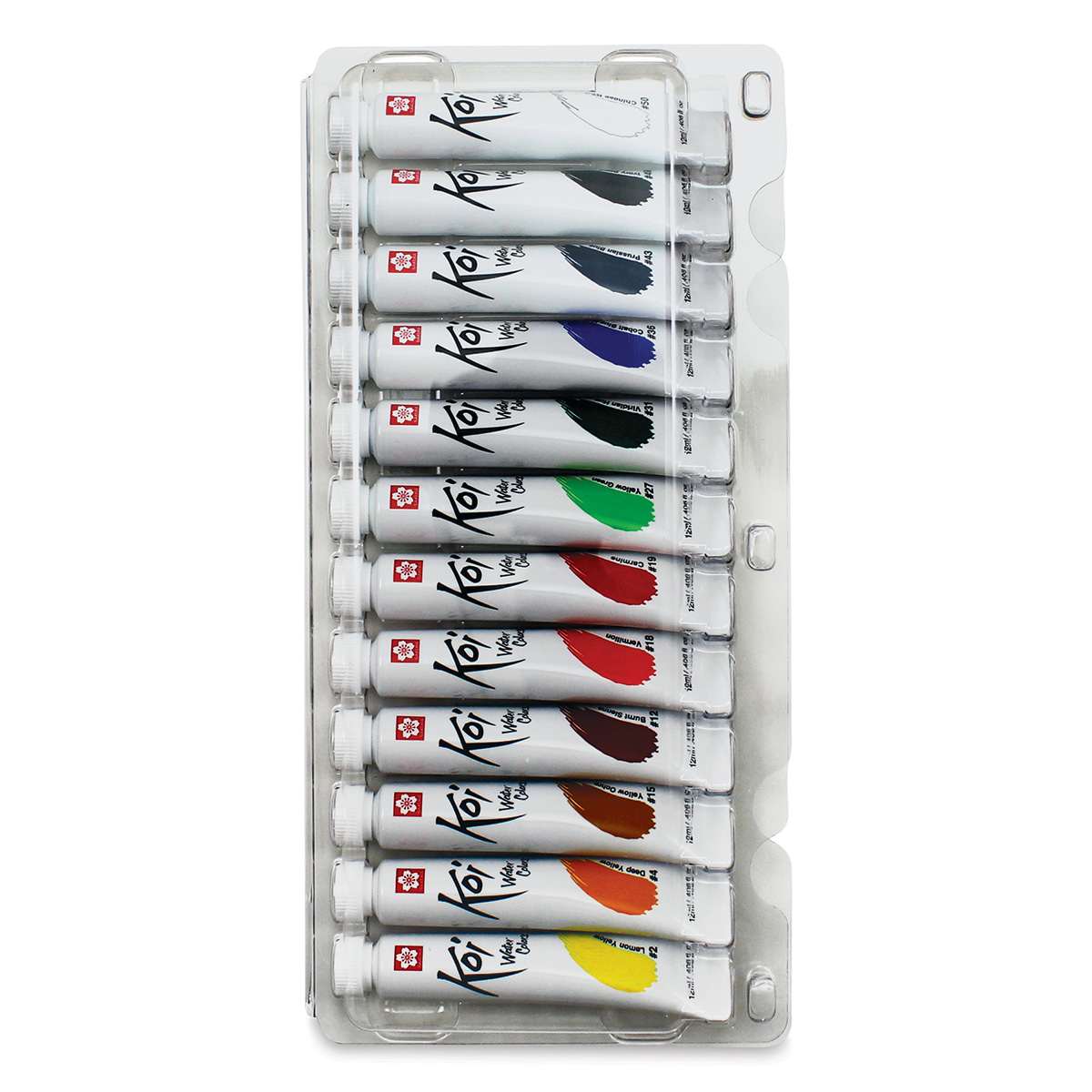 Sakura Koi Watercolor - Set of 12, Assorted Colors, 12 ml, Tubes