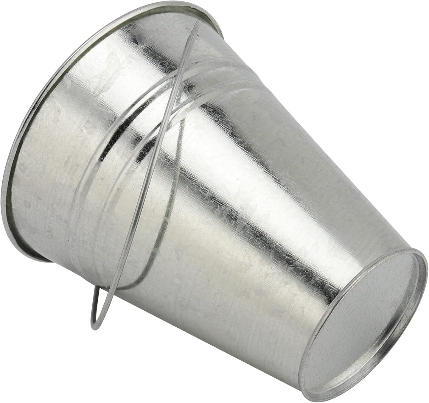 Galvanized Mini Buckets - Tin Pails (Silver) 5"L x 2.6"W x 5"H