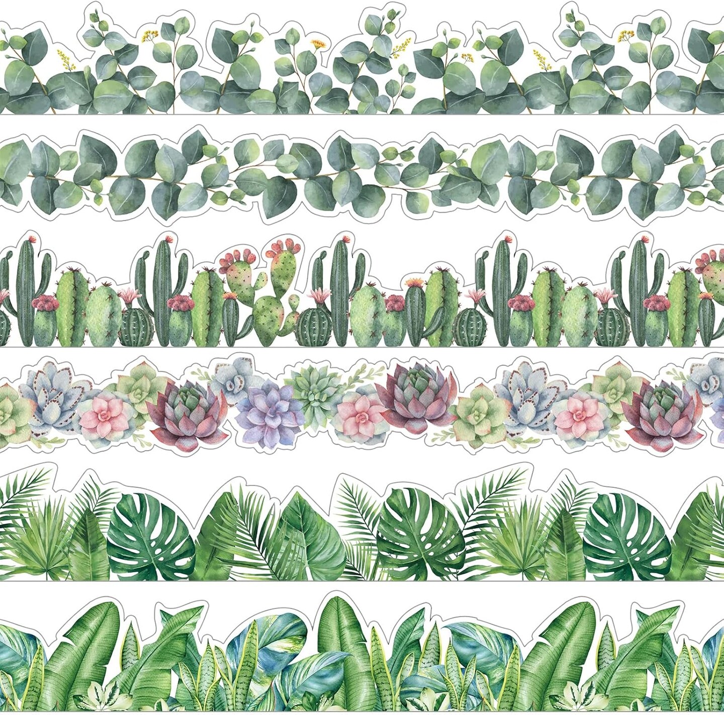 Borders for Bulletin Board, 118 ft Green Eucalyptus Bulletin Board Boarders