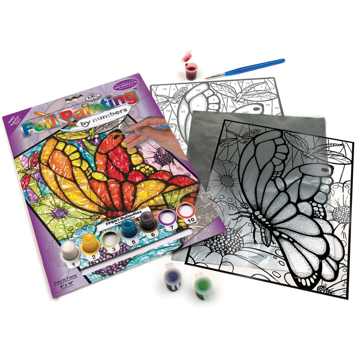 Royal & Langnickel(R) Foil Paint By Number Kit 8"X10"-Butterflies