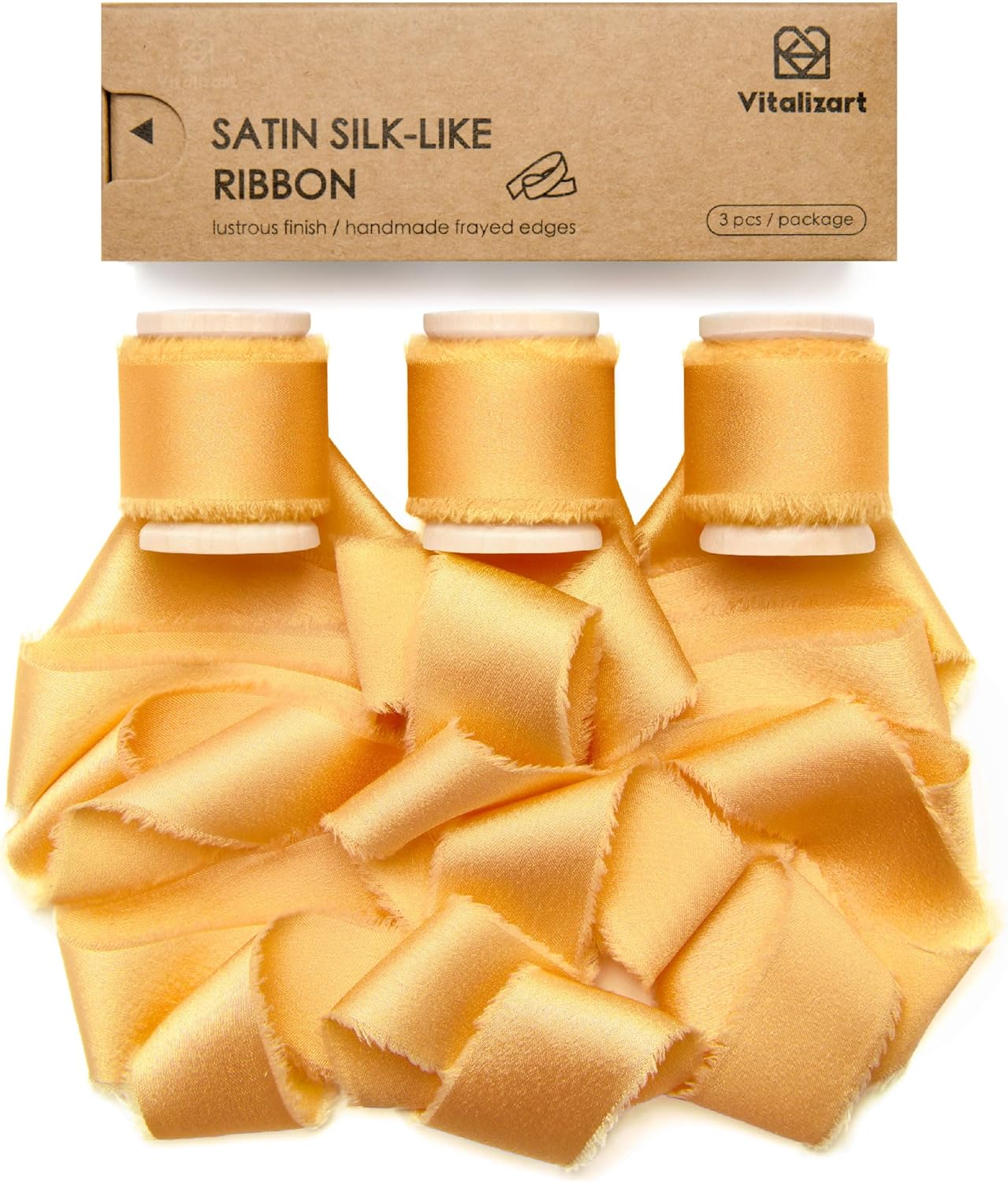 Slub Ribbon Silk Satin Ribbon 1 inch x 15 Yard - Gold | Michaels