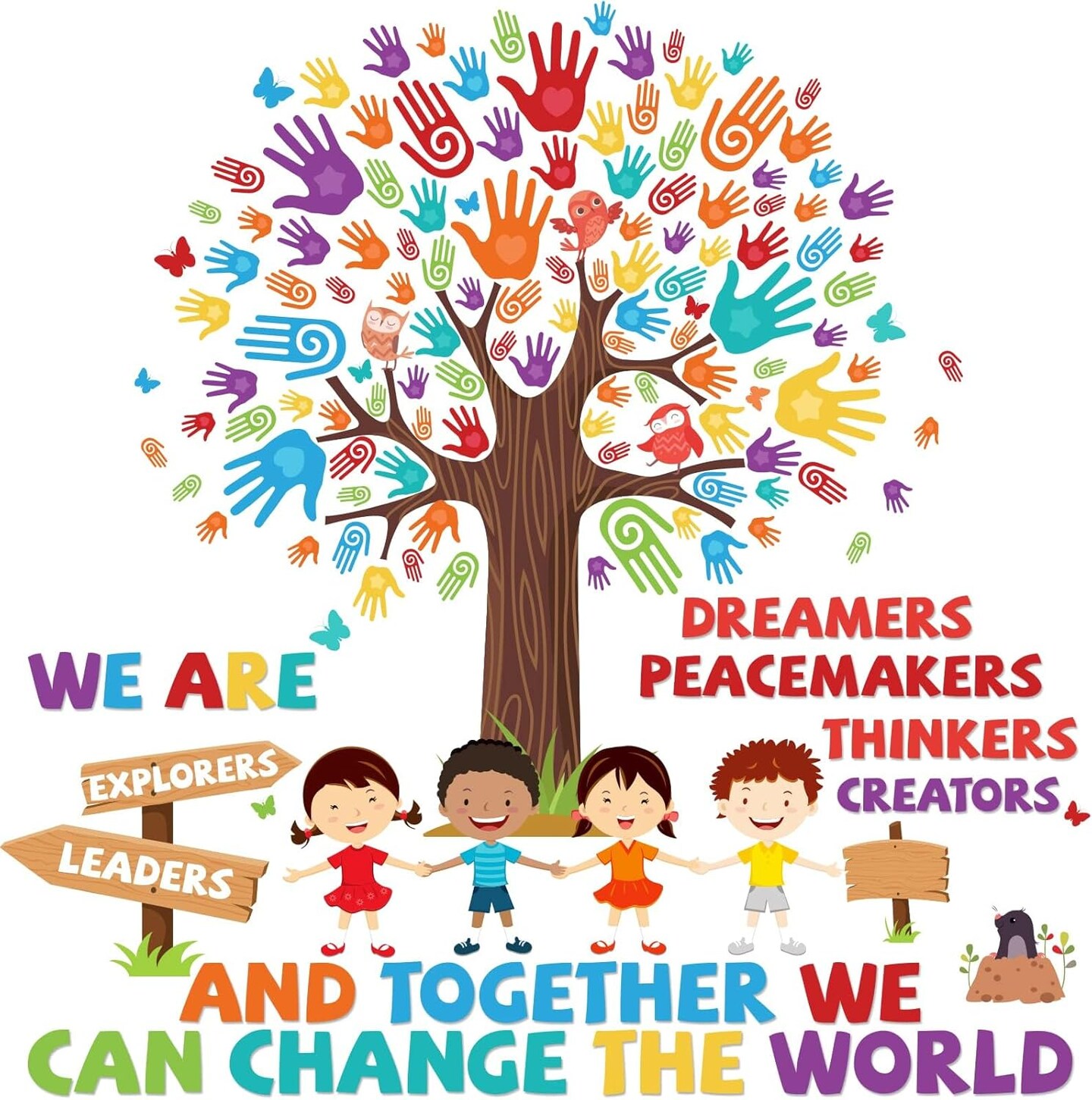 156PCS Classroom Tree Bulletin Board Decorations Set