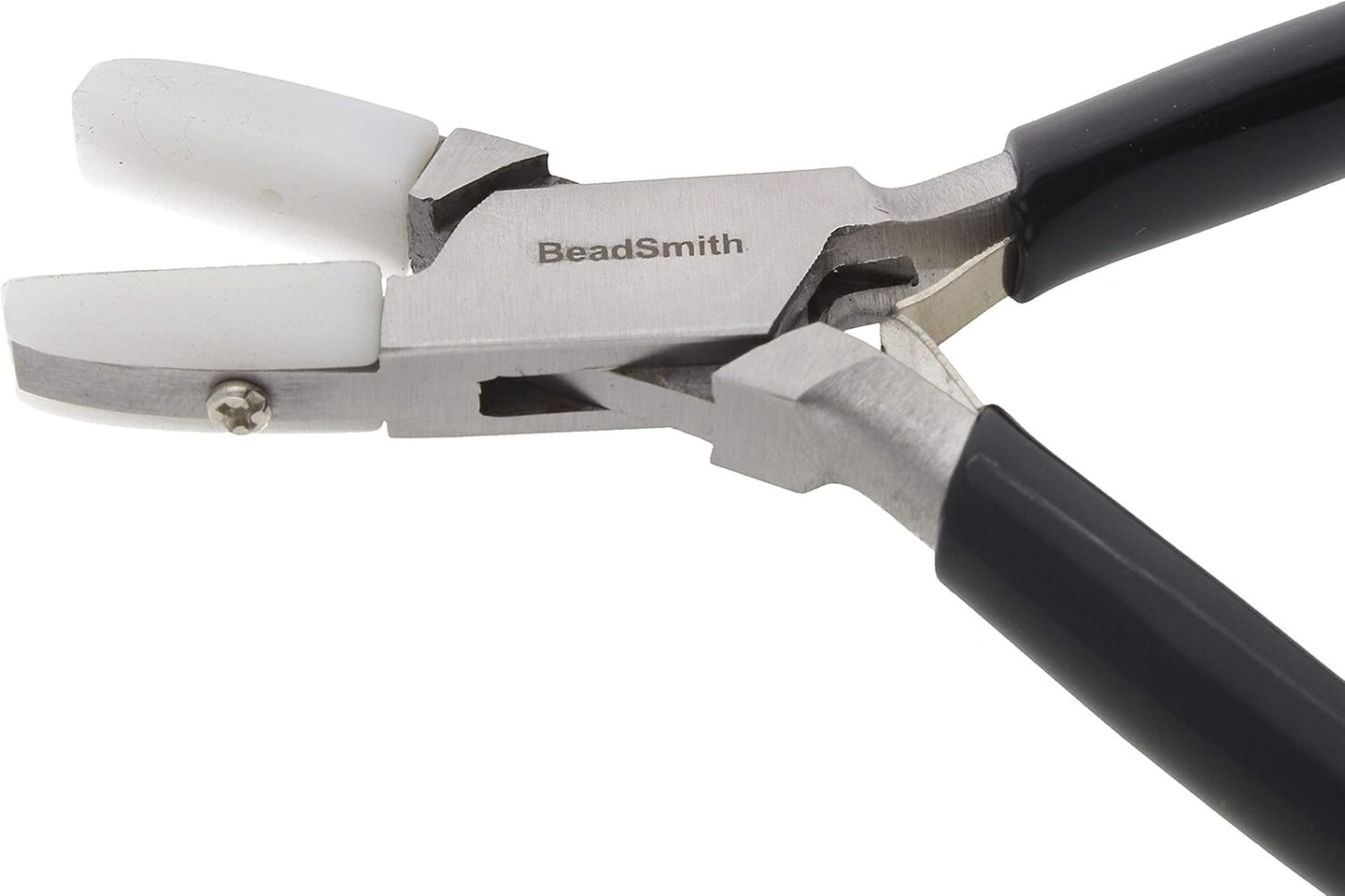 The Beadsmith Double Flat Nose Nylon Jaw Pliers &#x2013; 5-Inches (127mm), Black Vinyl Comfort Grip Handle with Double Leaf Springs &#x2013; Protects Wire When Bending and Looping