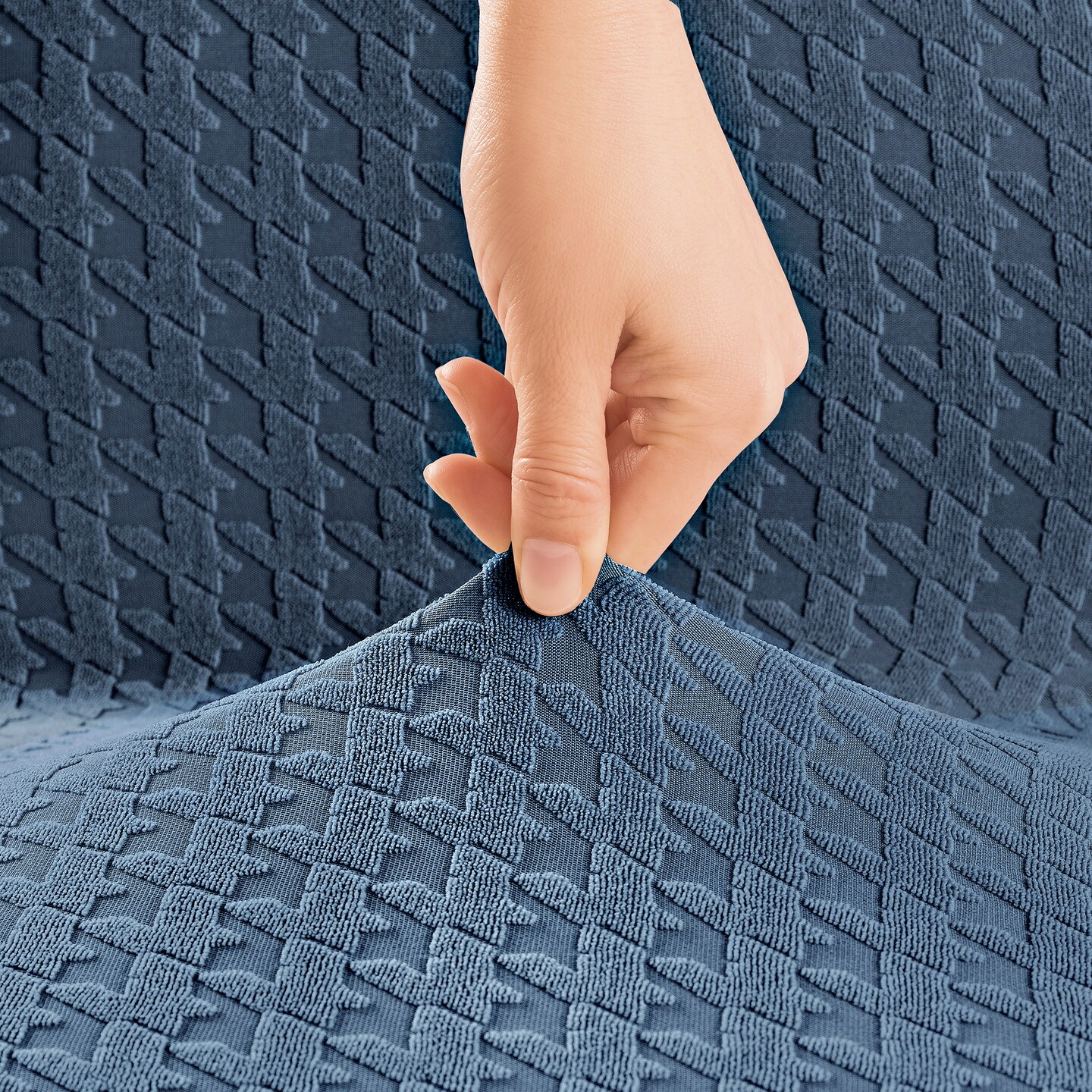 Collections Etc Houndstooth Textured Chair Slipcovers - Set of 2