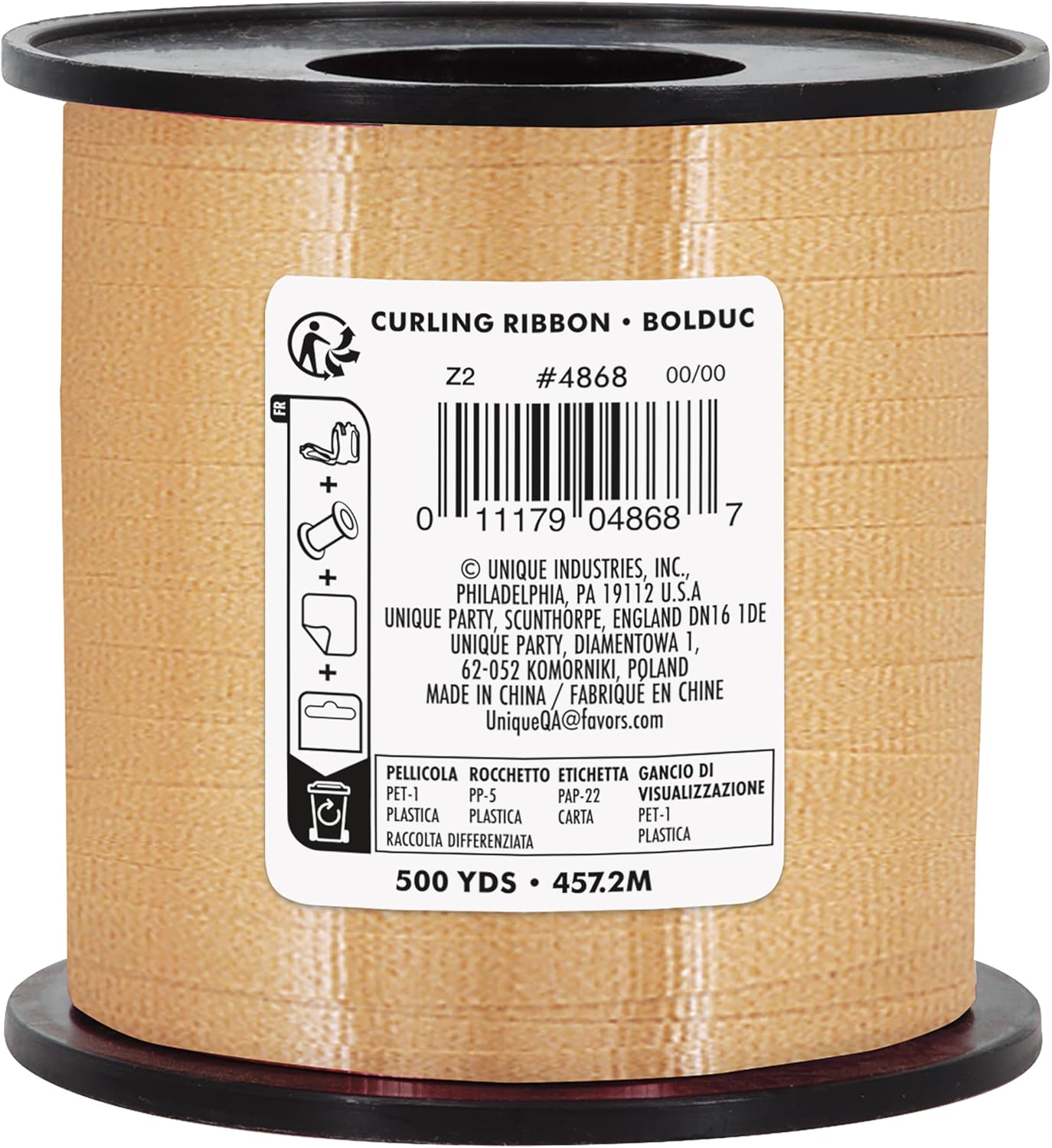 Gold Curling Ribbon - 500 Yards