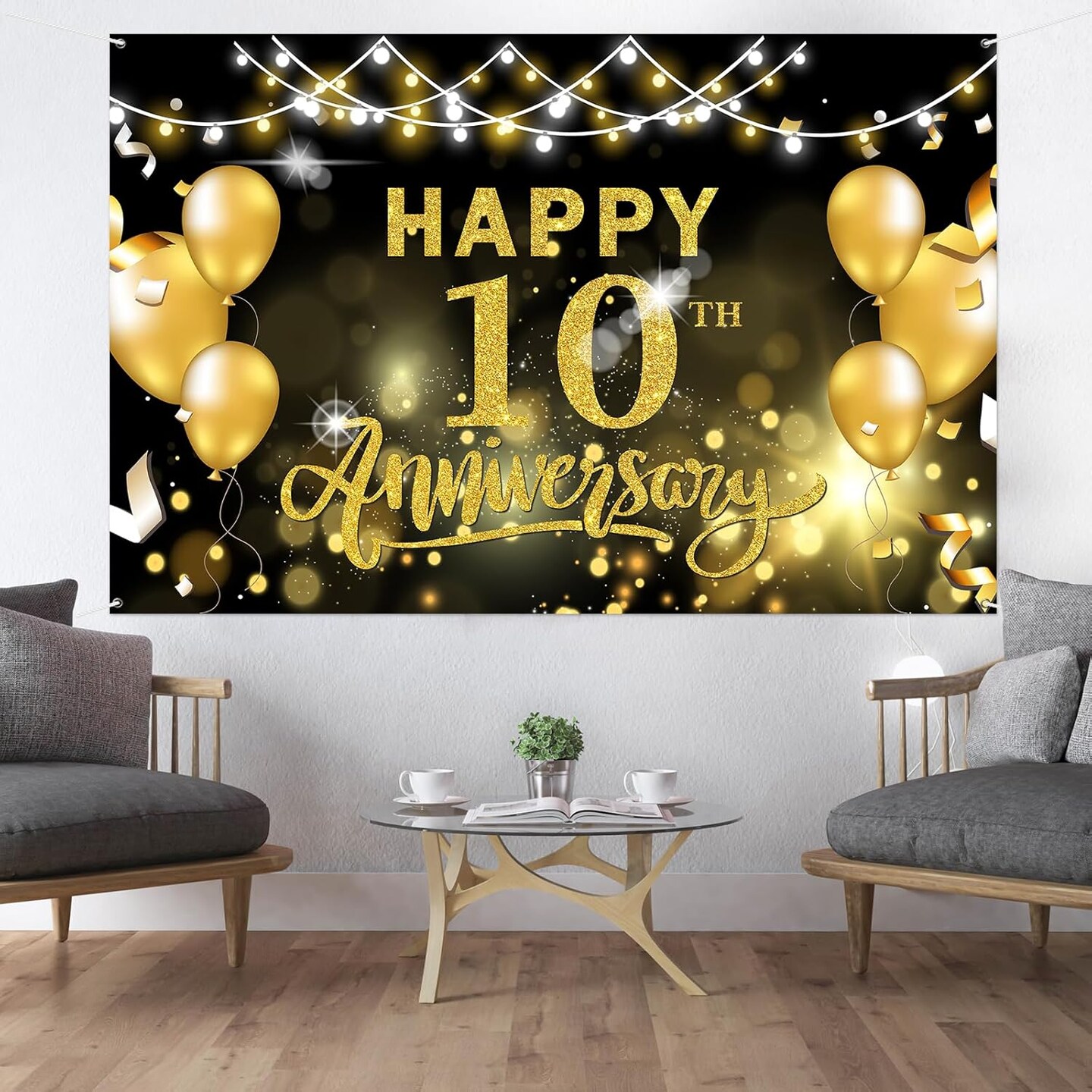 Happy 10th Anniversary Backdrop (10th) 6 x 4 ft | Michaels
