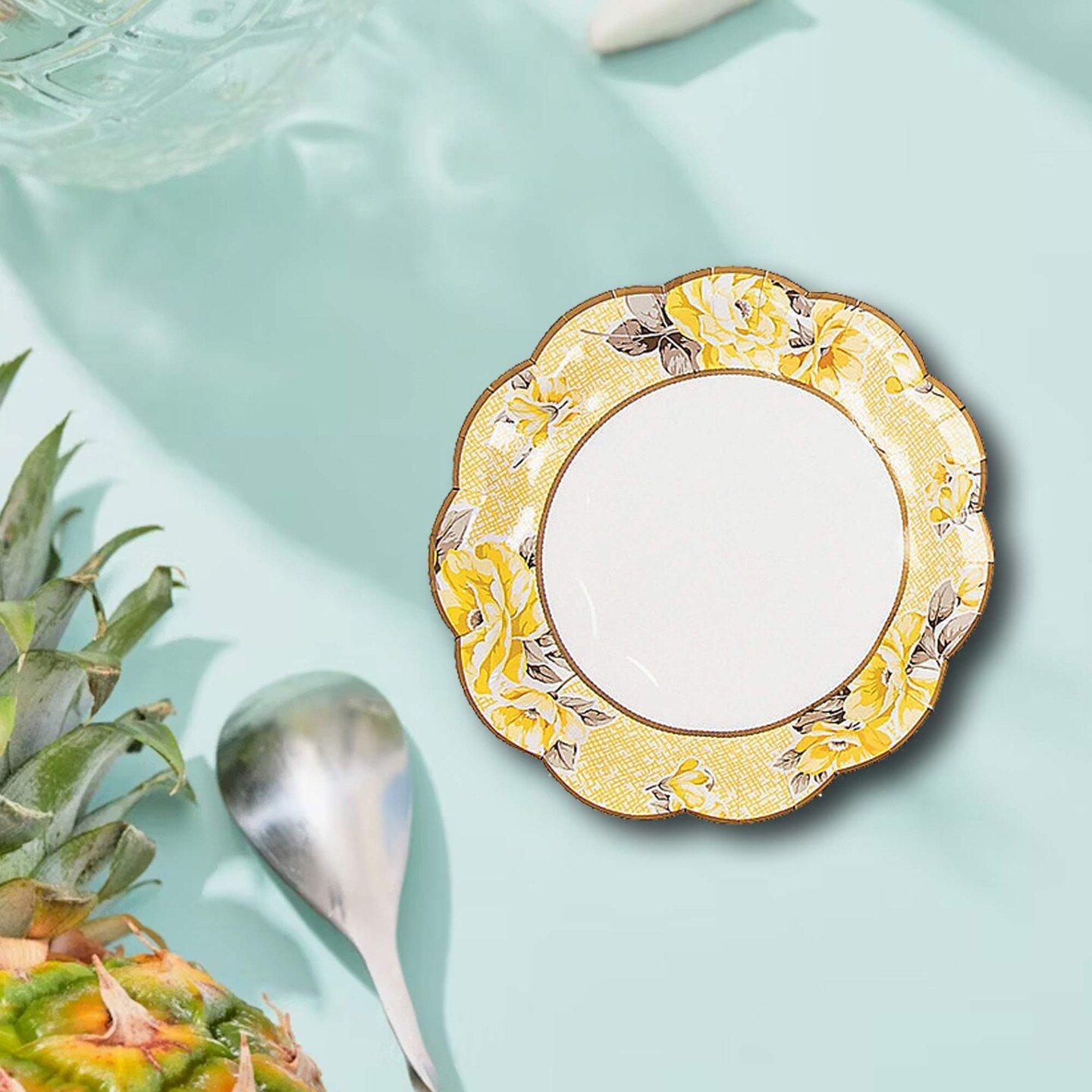 6 3/4" Truly Scrumptious Scalloped Floral Paper Dessert Plates 12 Count