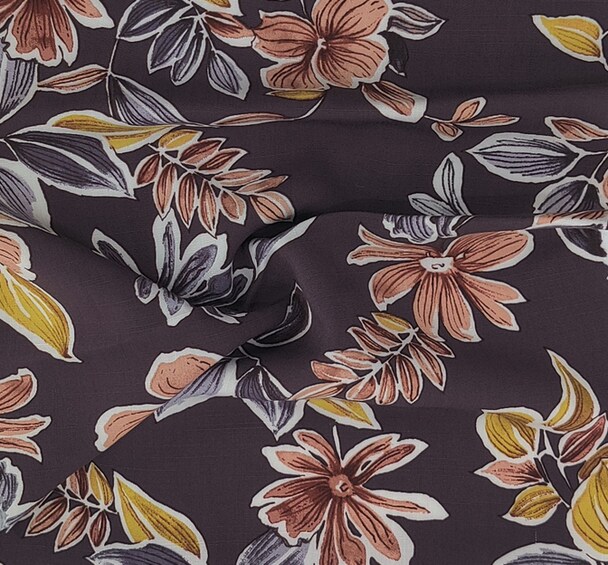 1 Yard Blue Grape Rayon Slub Apparel Fabric 55/56&#x22; Wide Soft Textured Weave