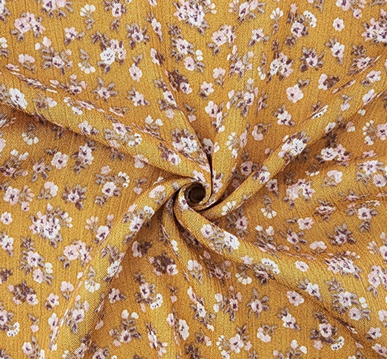 1 Yard Mustard Gold Rayon Crinkle Fabric For Dresses Blouses Skirts Lightweight Apparel 50/52" Width