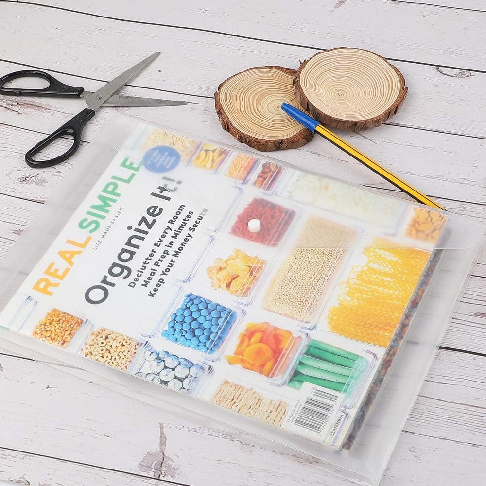 24pcs Clear Envelopes Expandable Folders for Documents (Transparent Color) 12.79 x 9.3 Inches