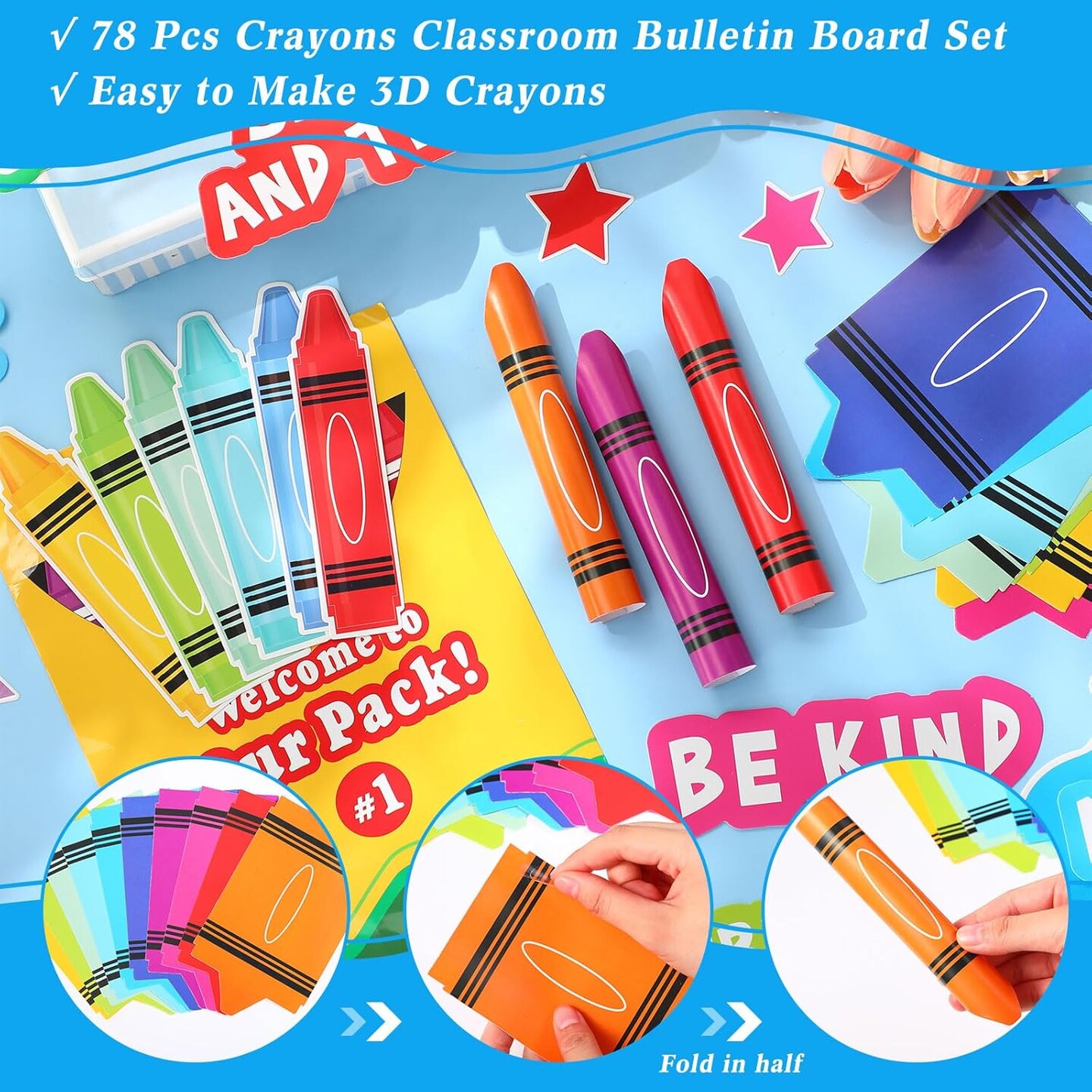3D Welcome to Our Pack Bulletin Board Set (Rainbow) 13" x 8.7"
