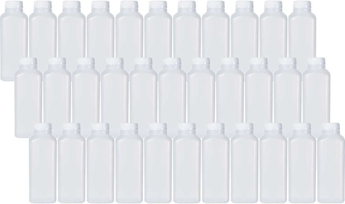16 Oz Empty Plastic Juice Bottles with Tamper Evident Caps