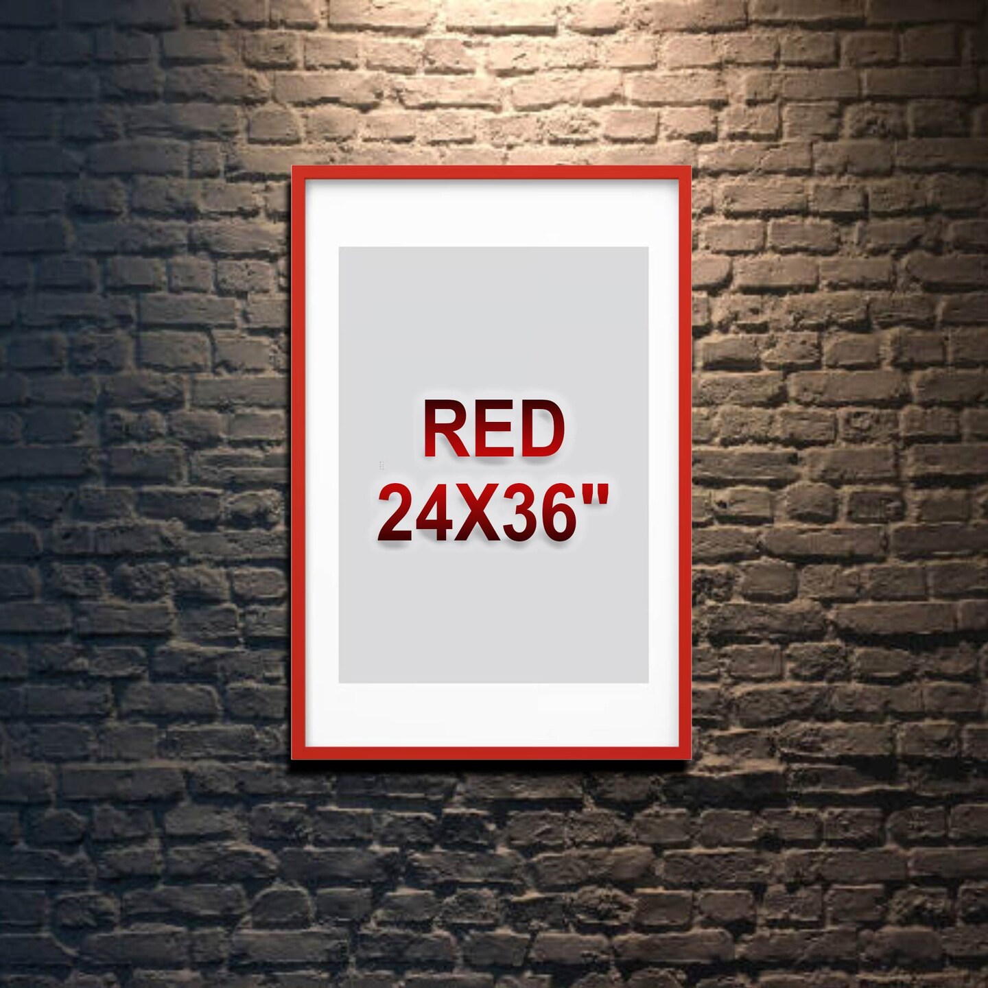24x36&#x22; Red Frame with Mount Horizontal/Vertical No-Nail Hanging Depth Display