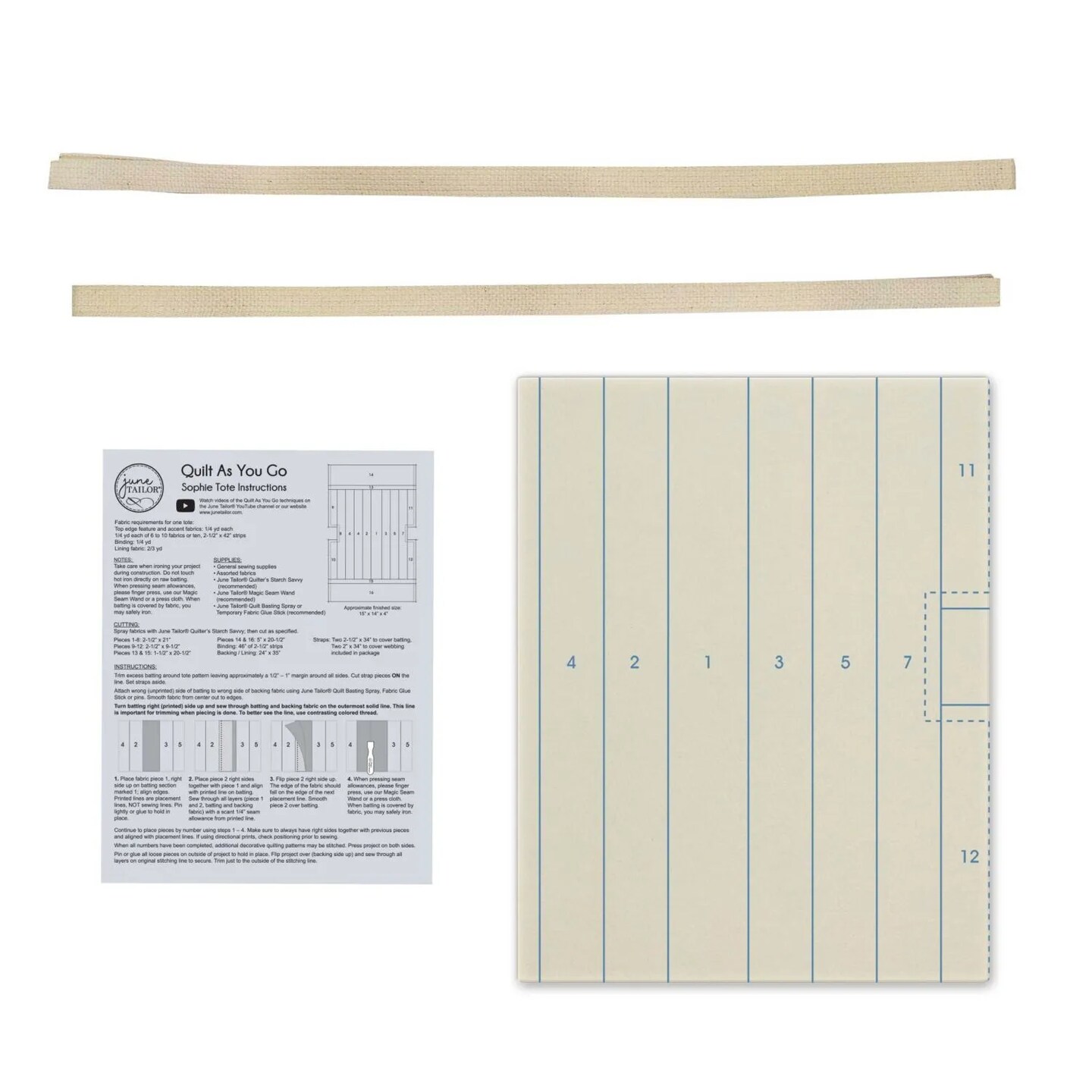 June Tailor Sophie Tote Bag Quilt-As-You-Go Kit – DIY Purse, Book Bag & Gift Project