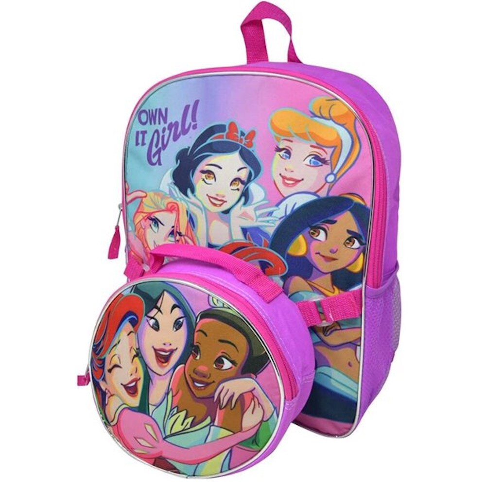 Disney Princess Backpack and Lunch Bag set 16&#x22; Pink