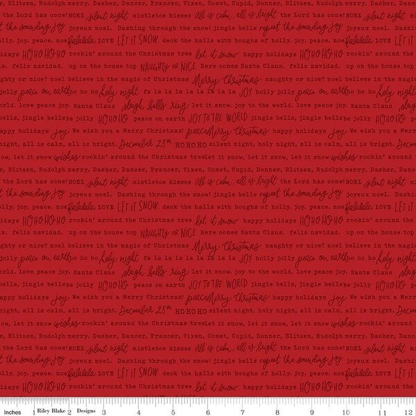 Words in Red (c16357-red) | Charming Christmas | Kelsey Carlson | Riley Blake