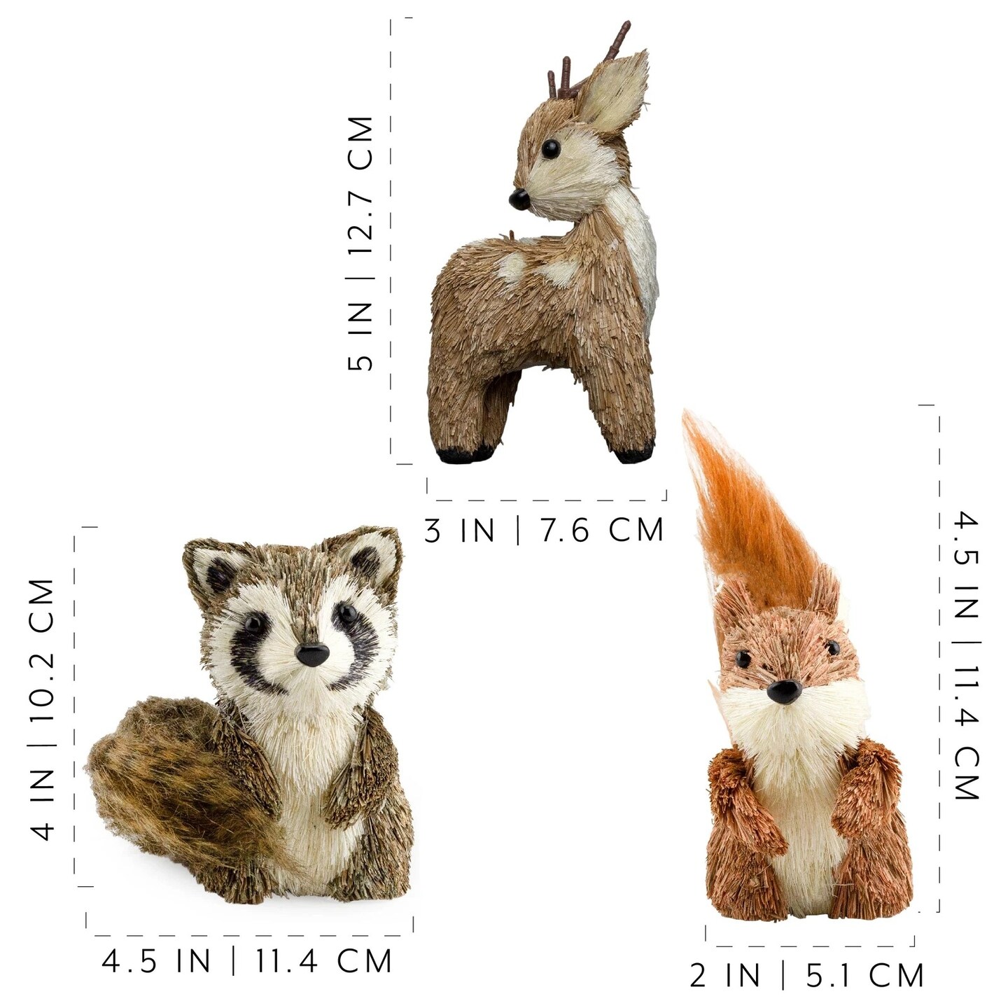 Woodland Friends Figurines Deer Raccoon Squirrel Forest Decor