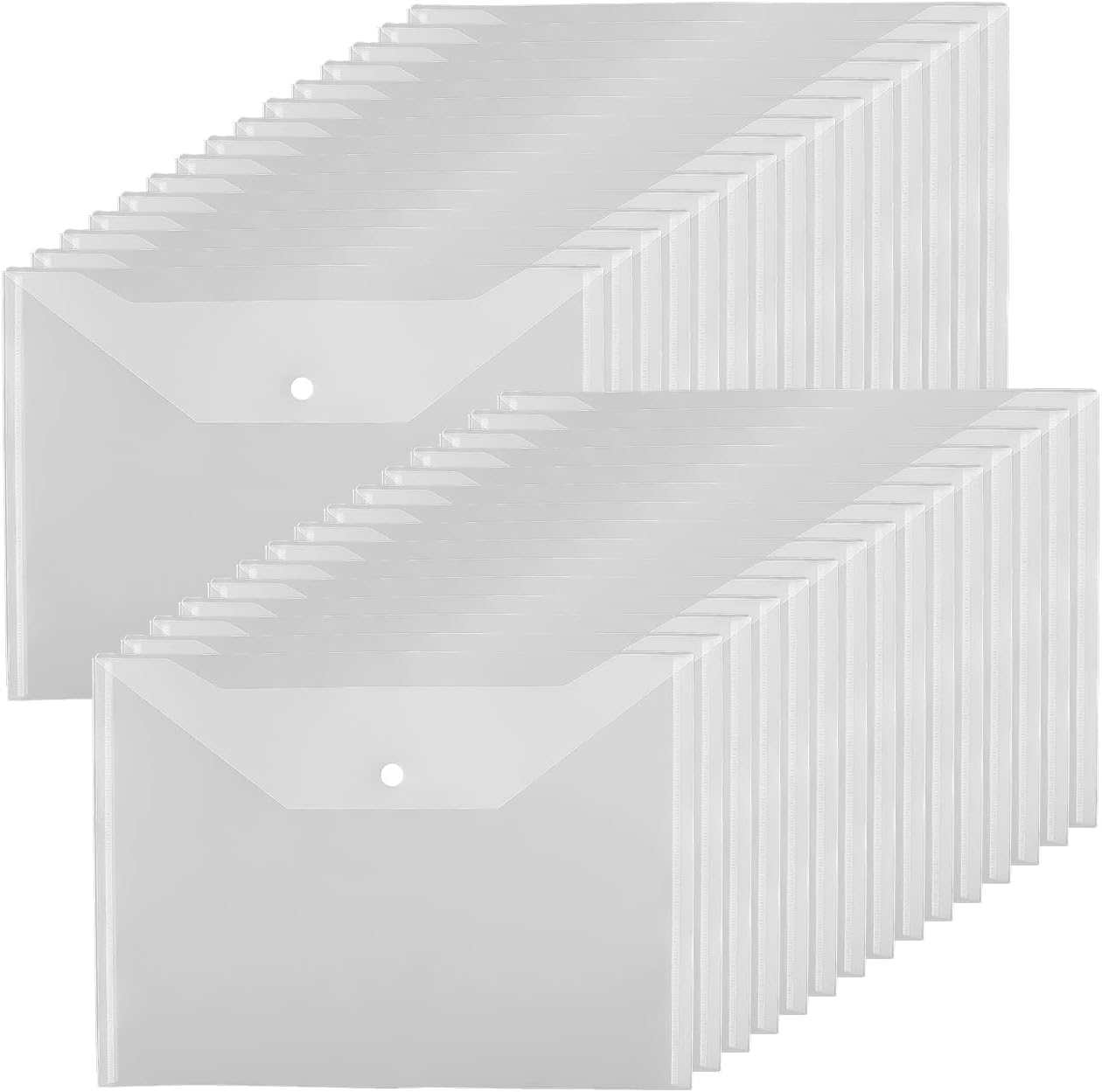 30pcs Plastic Envelopes (Clear White) 12.79 in x 9.3 in Inches