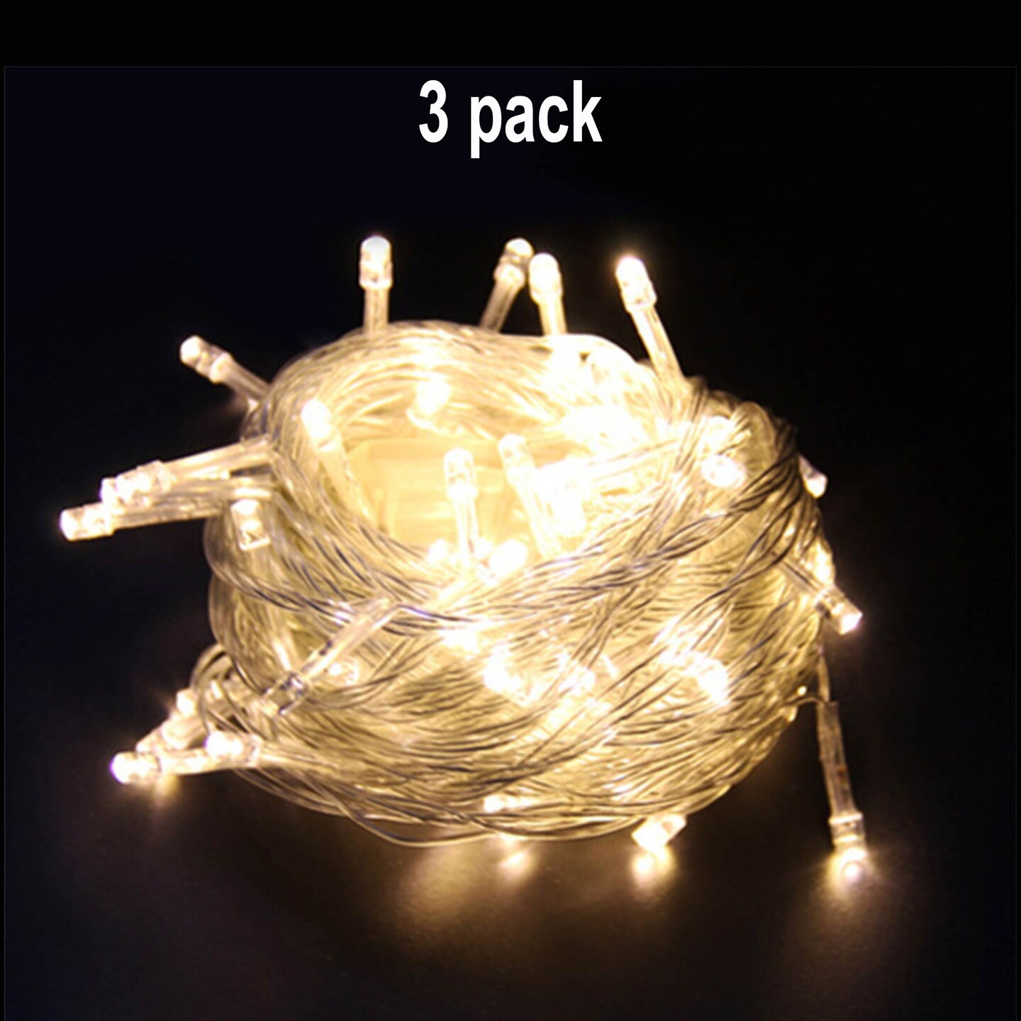 400 LED Fairy String Lights — Flexible Clear Wire, 8 Modes, Plug-In, 96ft