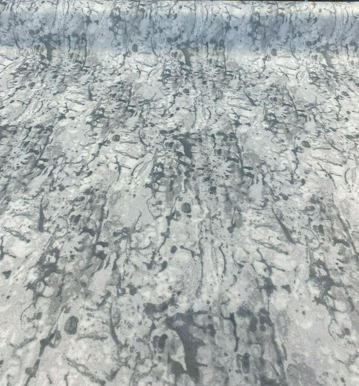 1 Yard Upholstery Velvet Fabric White Gray Marble Design Latex Backed 100% Polyester 54 Inch Width