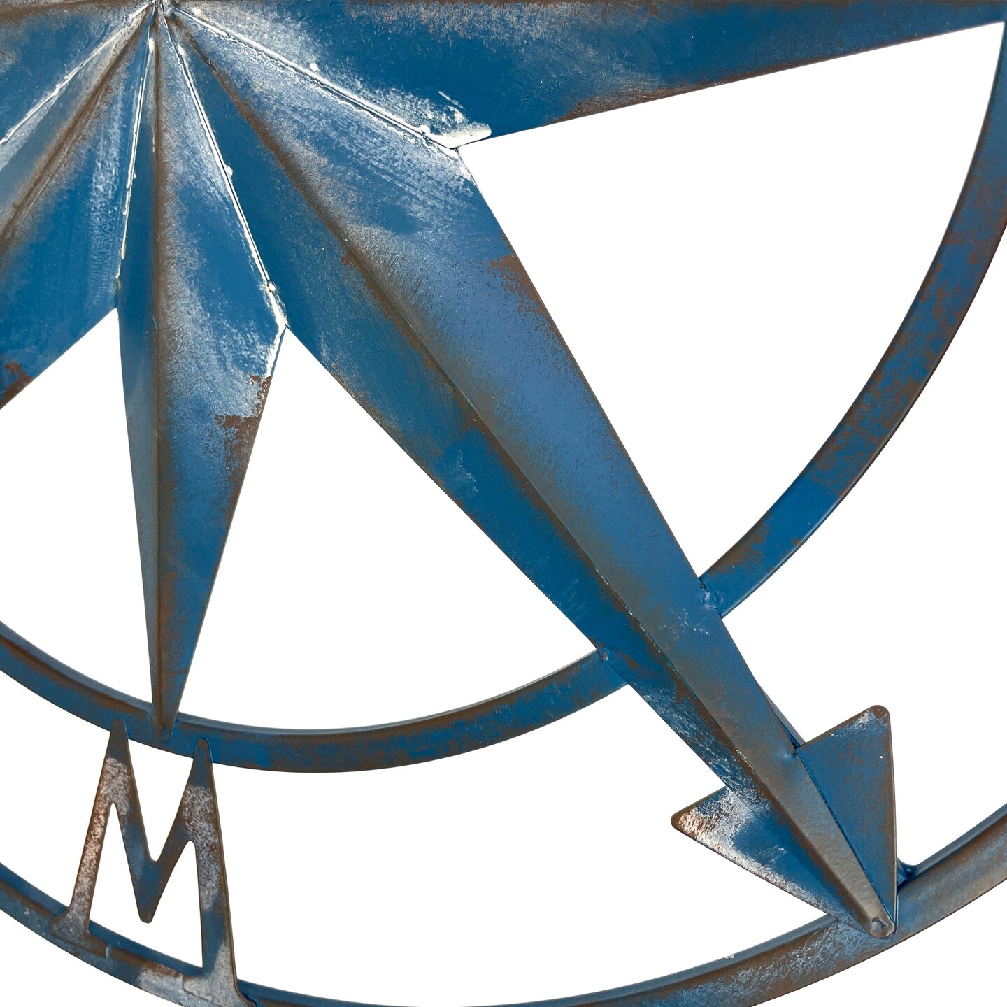 20 Inch Distressed Metal Compass Rose Nautical Wall Decor Indoor Outdoor