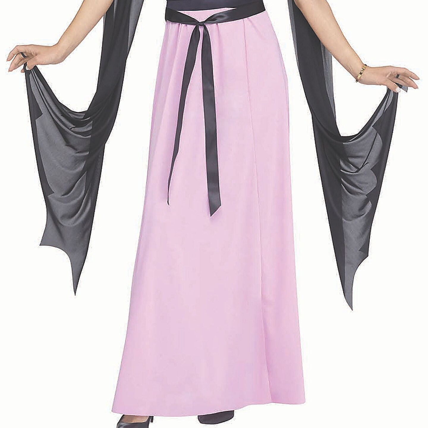 Womens Pink And Black Monster Mom Costume With Sheer Sleeve Panels