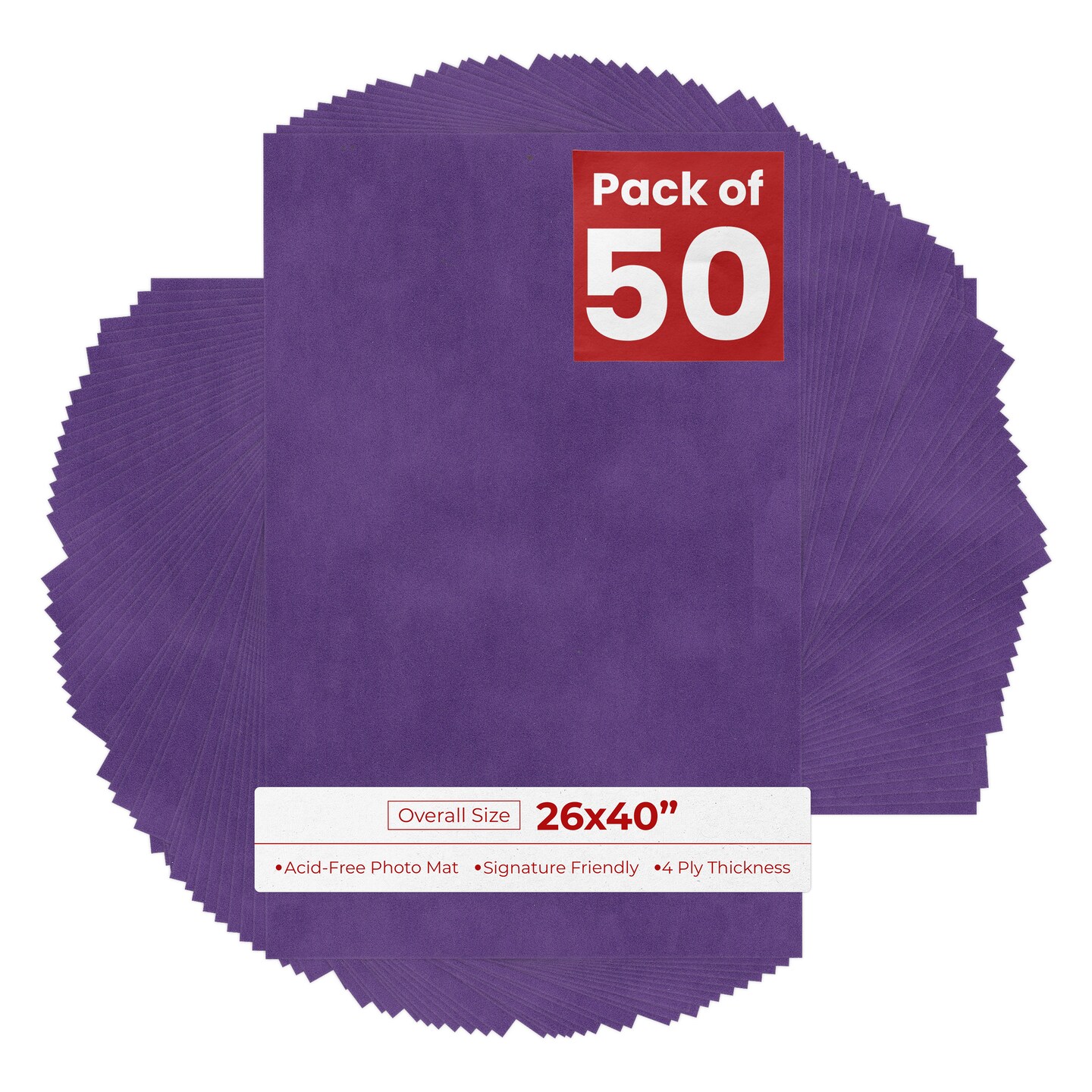 Purple Suede 26x40 Uncut Mat Board - Blank Sheets, No Opening, Color ...