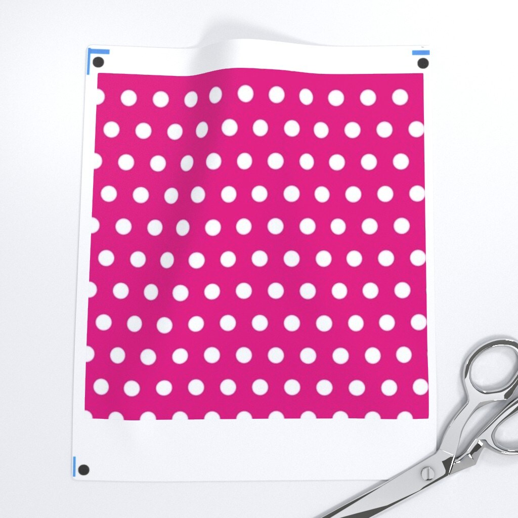 Pink Bright Retro Hot Neon Dreamy Fashion Doll Polka Dot Custom Printed Fabric by Spoonflower Various Fabrics by the Yard or Fat Quarter