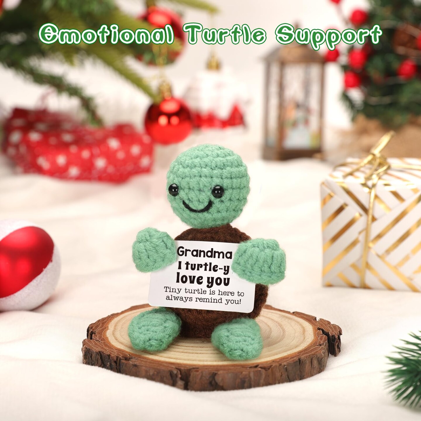 Mini Funny Turtle Grandma Gifts, Easter Mothers Day Birthday Gifts for Grandma from Granddaughter Grandson Grandkids, Nana Gigi Love Small Cute Stuff Things, Handmade Emotional Positive Crochet Turtle