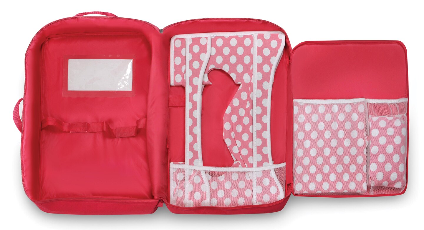 Badger Basket Double Doll Travel Case with Bunk Bed and Bedding - Pink