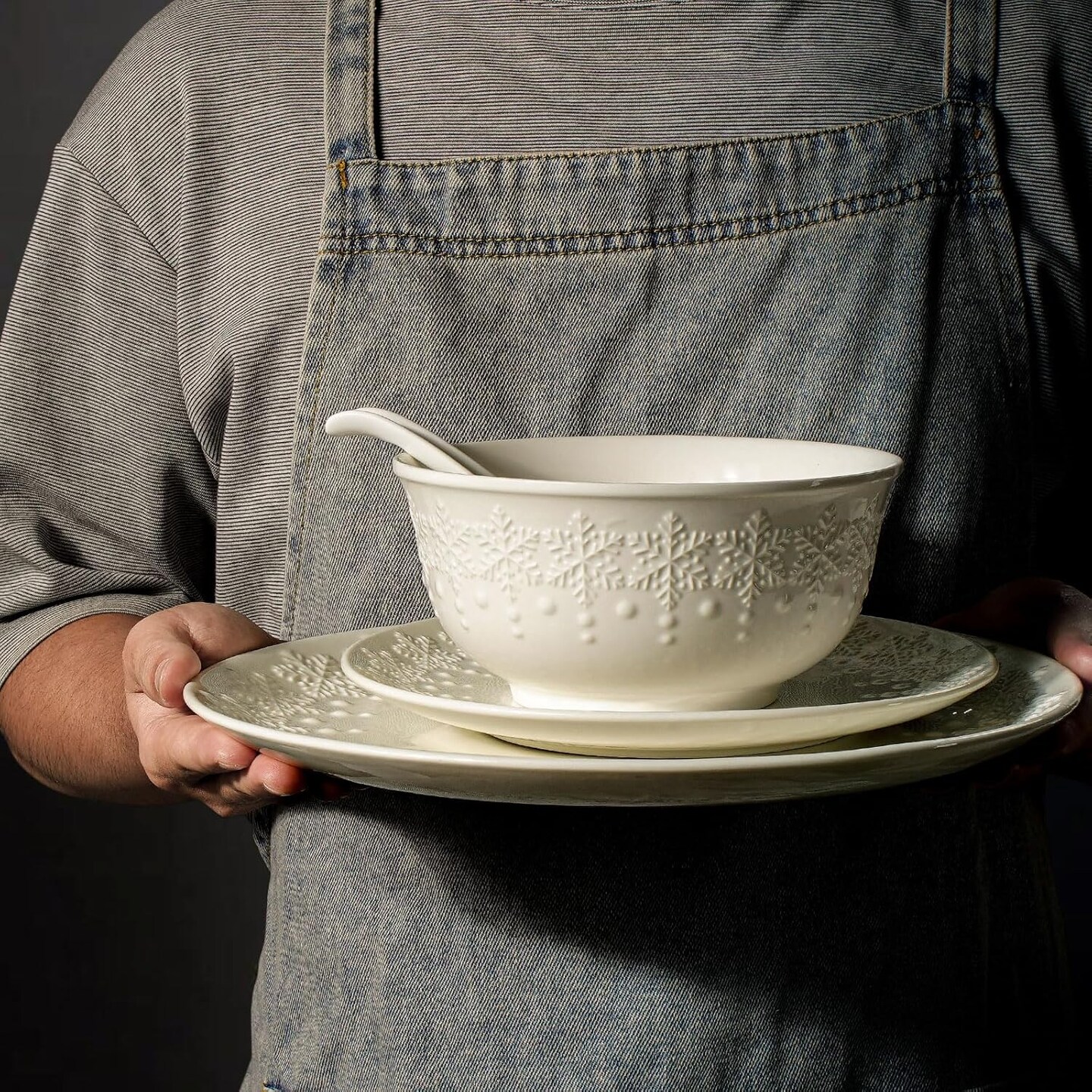 Large Dinner Plates Set of 4-10.75 Inch