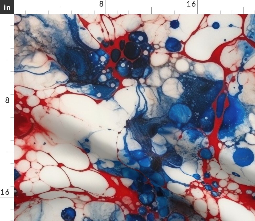 Abstract Red White Blue American Flag Usa Colors Custom Printed Fabric by Spoonflower Various Fabrics by the Yard or Fat Quarter