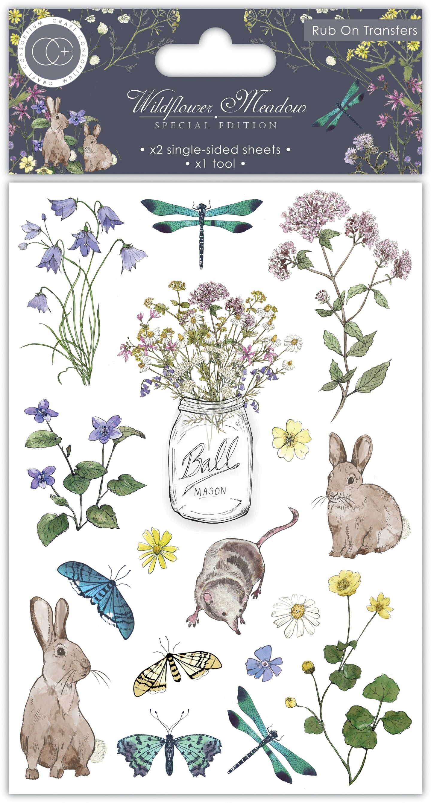 Craft Consortium Rub-On Transfers 2/Pkg-Wildflower Meadow | Michaels