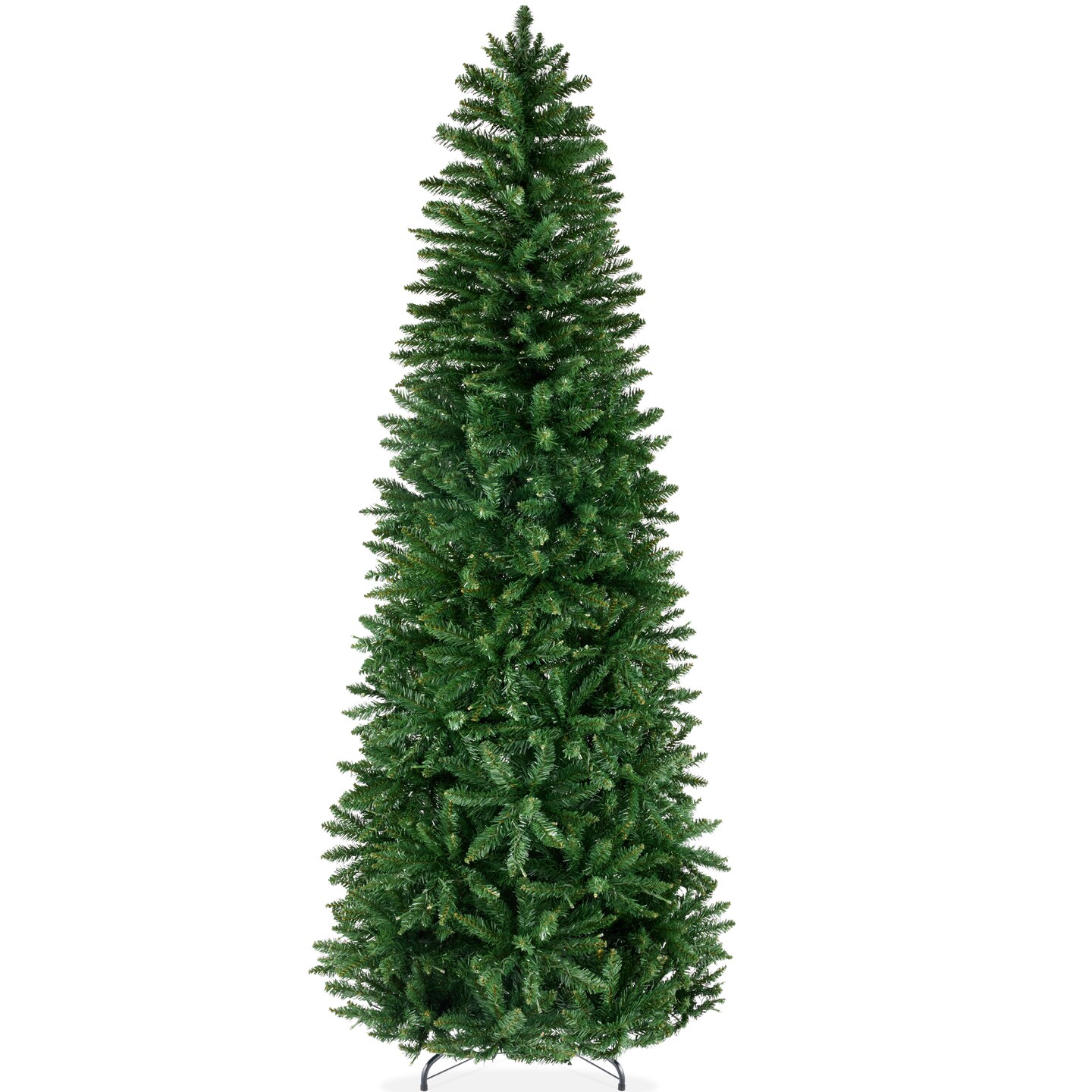 Best Choice Products Unlit Pencil Christmas Tree, Spruce Style Holiday D&#xE9;cor w/ Metal Base
