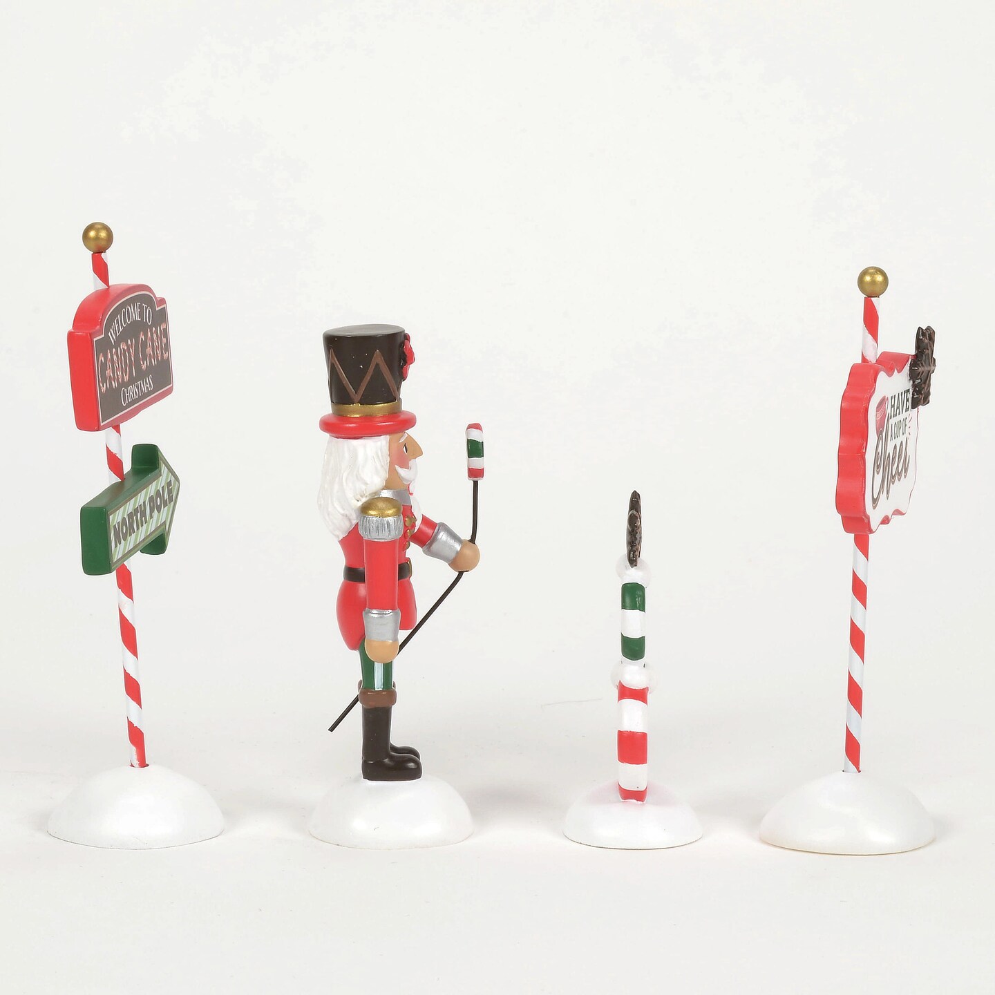 Department 56 Cross Product Village Peppermint Panache Village Figurine Set, 4 pieces 4in H