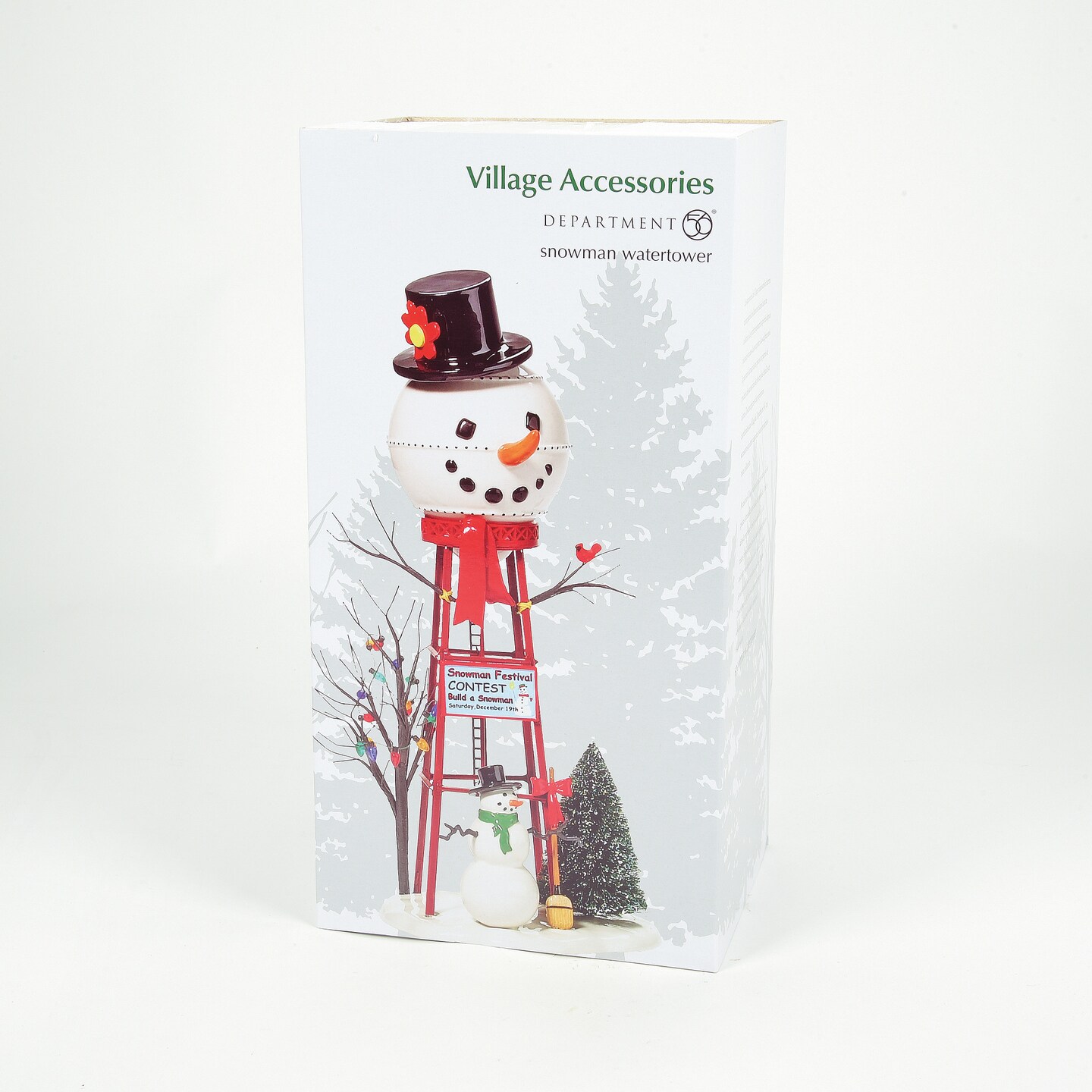 Department 56 Cross Product Village Snowman Watertower Accessory Figurine 12in H