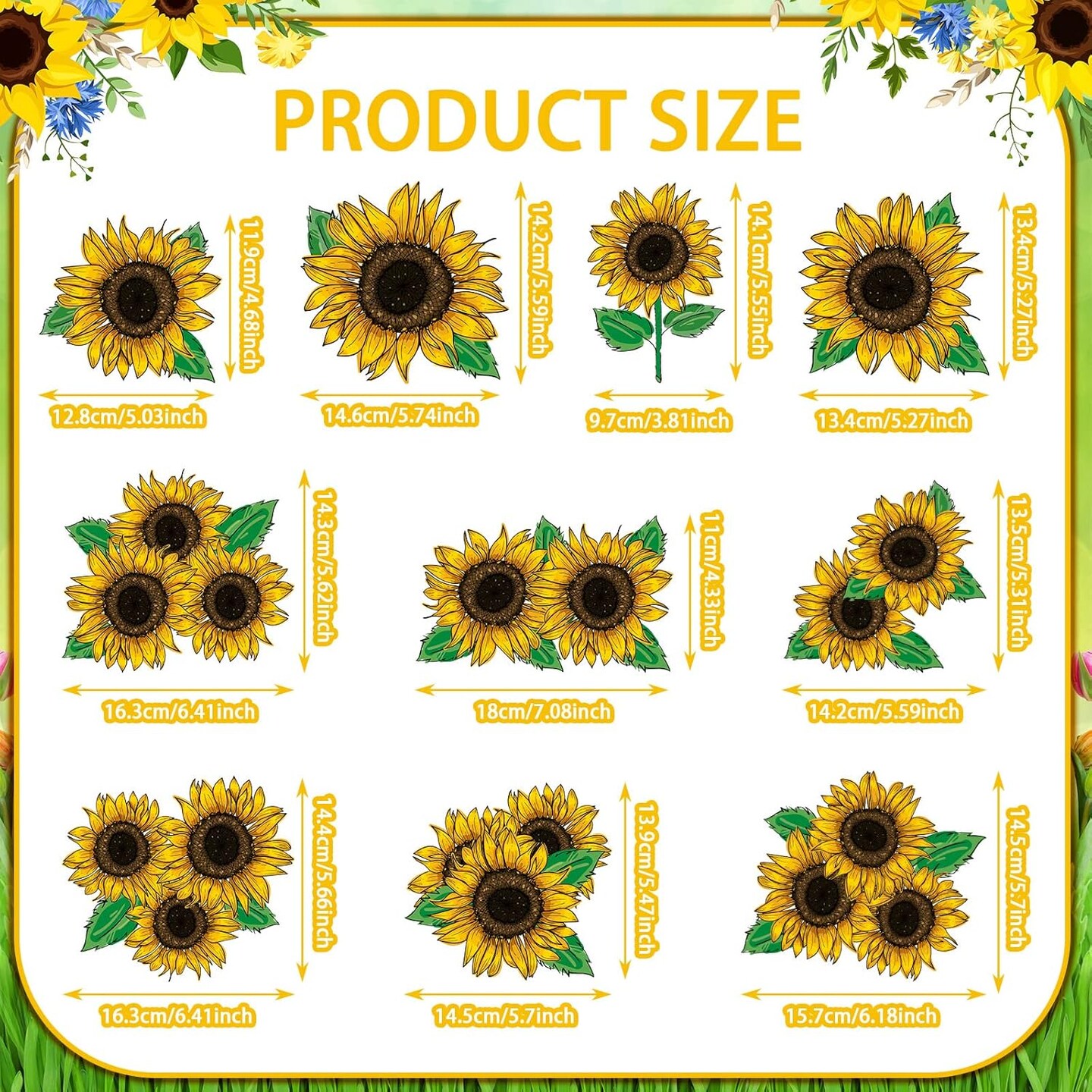 30PCS Sunflower Hanging Swirls Decorations – 10 Designs, Foil Ceiling & Wall Decor for Summer Birthday, Baby Shower, and Party Favors