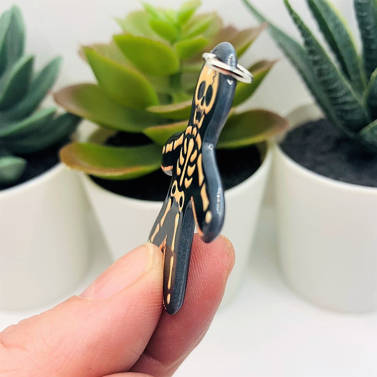 Creepy Christmas Skeleton Gingerbread Man Charms, 30x43mm