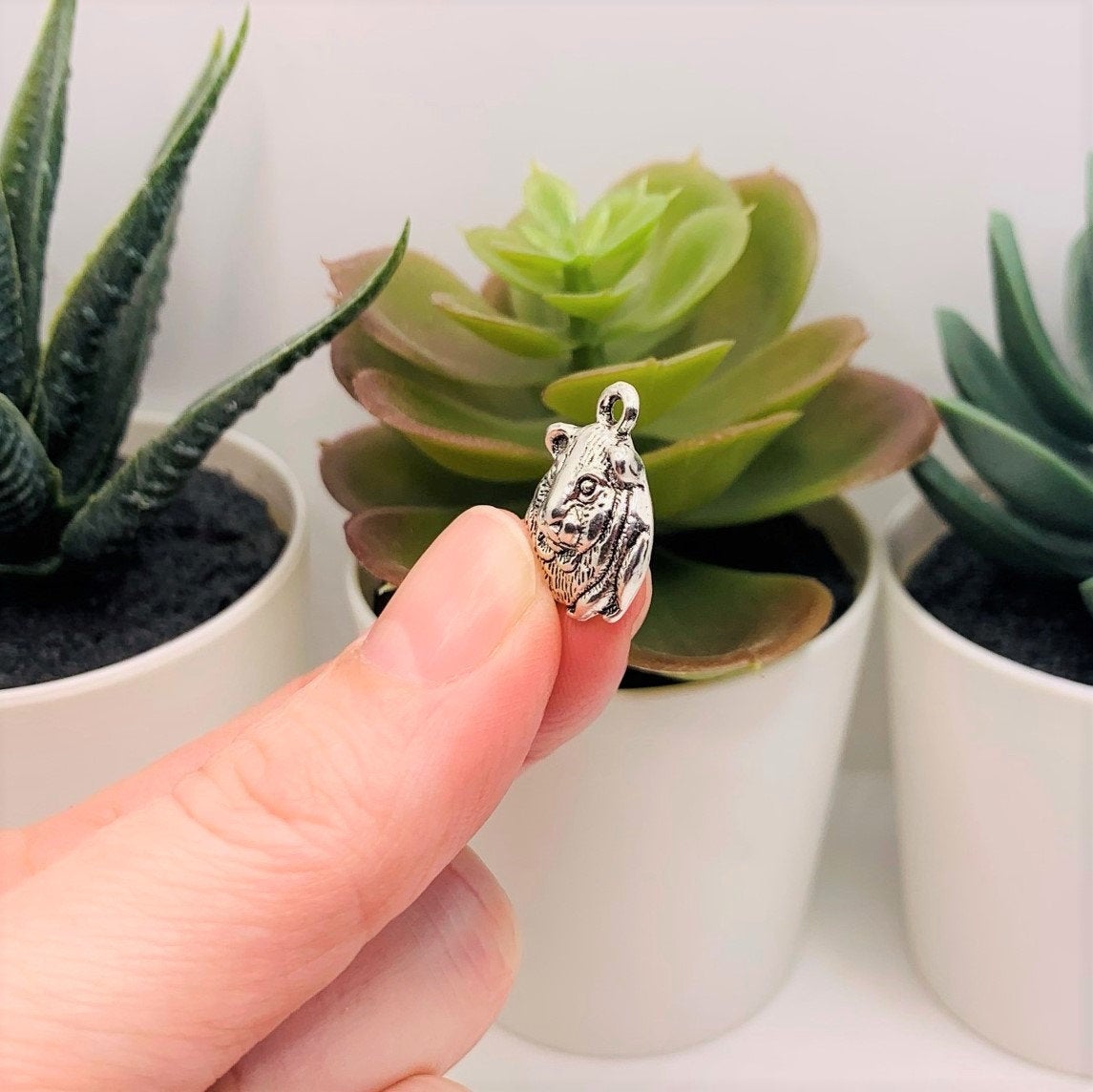 Silver Guinea Pig Charms, 14x18mm